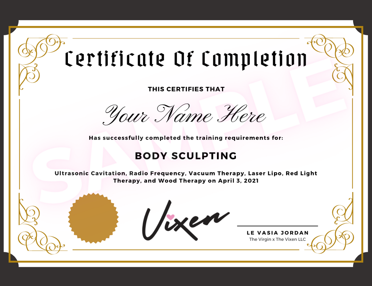 Body Sculpting Training w/ FULL KIT (DEPOSIT ONLY) – Vixen Beauty & Body